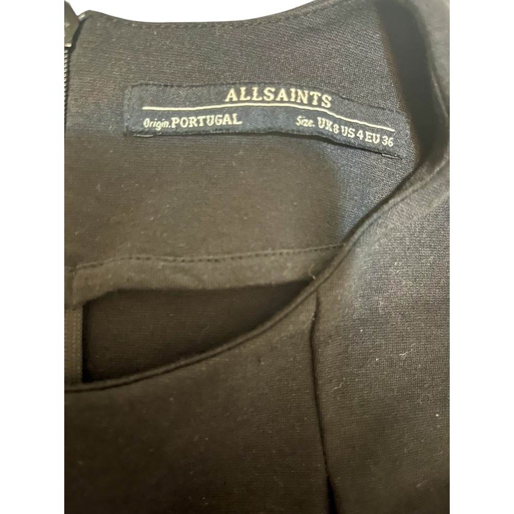AllSaints Daphne Dress Black 4 - Picture 3 of 11